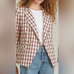 Joie Anilah Plaid Double Button Cotton Blend
Blazer Size XS NWT